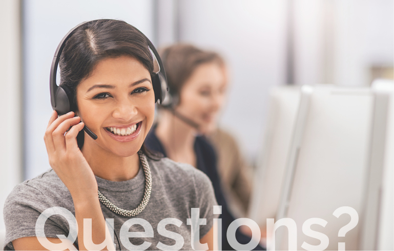 Woman wearing headset